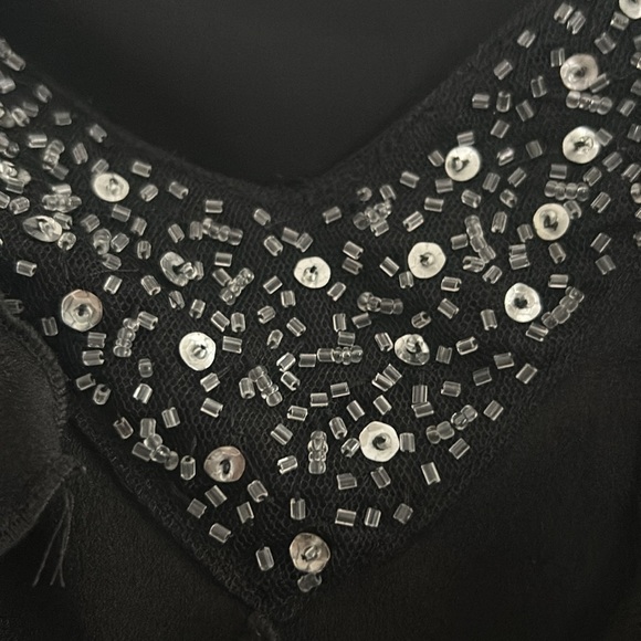 Black sequins and ruffles tank - Picture 3 of 5